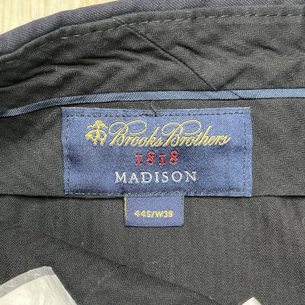 Brooks Brothers 1818 Madison Fit Pants Men Size 40x26 Blue Wool Pants - Picture 6 of 15